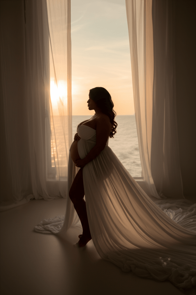 Silhouette élégante de maternité